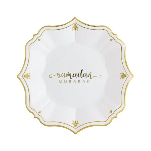 Ramadan White Dessert Plates